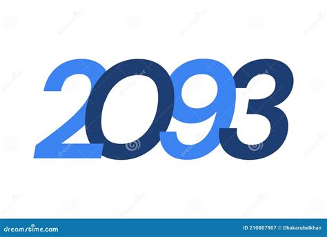 2093 Happy New Year Logo Design New Year 2093 Modern Design Isolated