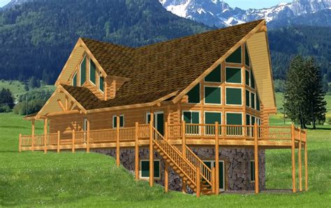 Yellowstone View Chalet Larger Log Cabin Design Log Home Kits Log