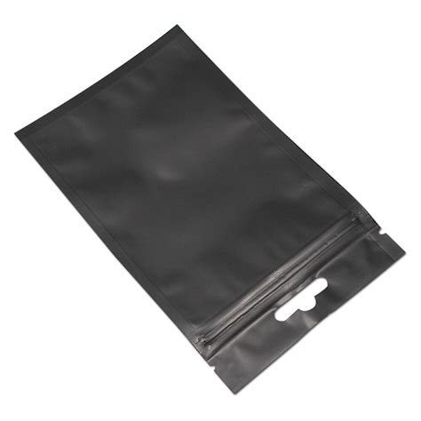 200pcs 10x18cm Heat Seal Clear Front Black Back Mylar Foil Zipper