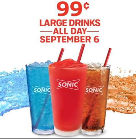 Sonic Large Drinks Just 99 All Day On 96