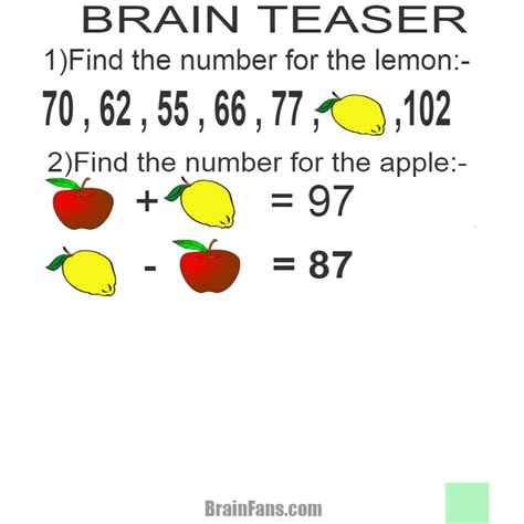 Brain Teasers Number And Math Puzzle Brainfans