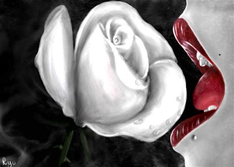 White Rose Kiss By Quatnes On Deviantart
