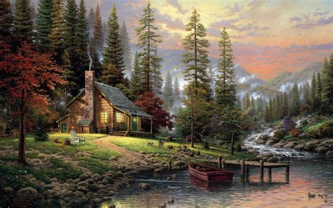 Landscape Painting By Thomas Kinkade Joseph Donaghy Art