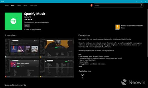 Spotify App For Windows 10 Listed On Windows Store Ubergizmo
