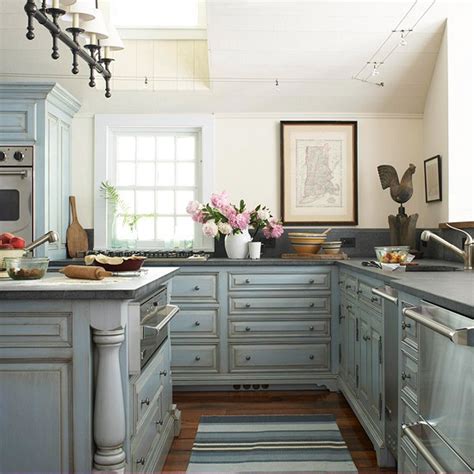 Blue Kitchen Cabinets Cottage Kitchen Bhg