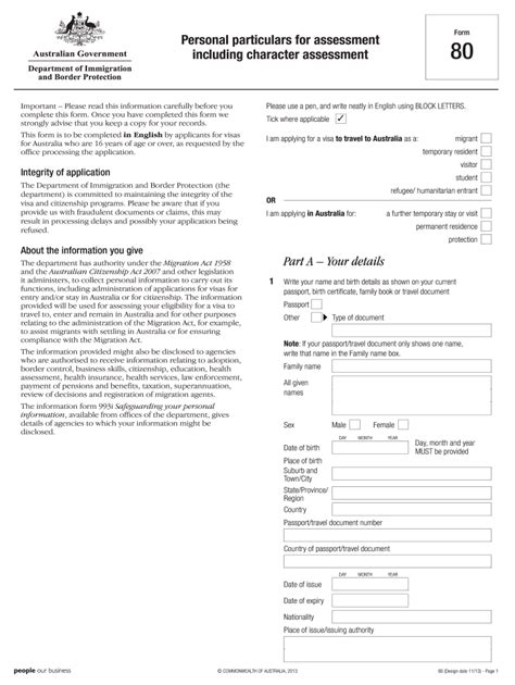 Filled Form 80 Personal Particulars For Assessment Including 2012 Fill