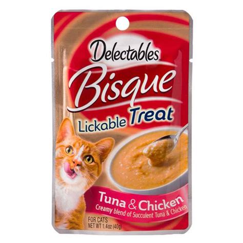 Some contain a single type of meat, while others blend two or more, such as tuna and chicken or whitefish and shrimp. Delectables Lickable Bisque Wet Cat Treats - 11056 | Blain ...
