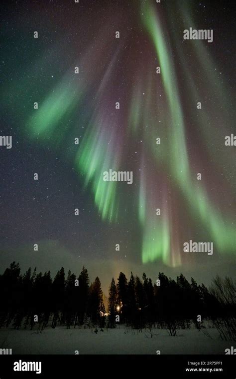 Finland Lapland Northern Lights Aurora Borealis Stock Photo Alamy
