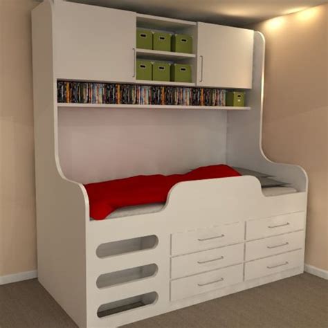 Cabin beds are also more commonly known as mid sleeper beds.their design and functionality is similar to that of a loft bed but the height of the top bed is positioned lower on a cabin bed. Childrens High Sleeper Storage Bed - perfect storage ...