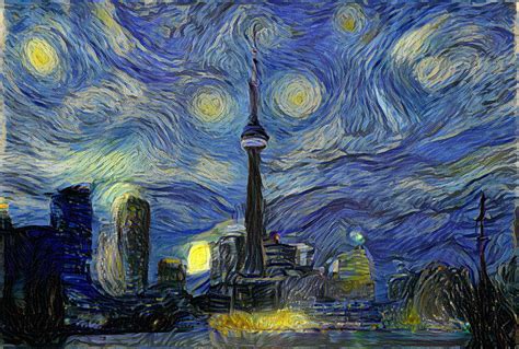 Toronto Skyline Meets Starry Night Ai Art Digital Art By Ai Artisan