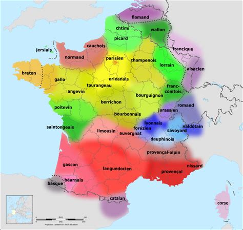 Carte Des Langues Et Dialectes De La France