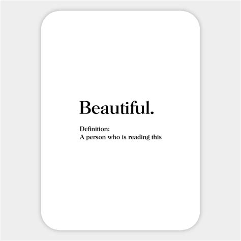 Beautiful Definition Beautiful Definition Sticker Teepublic