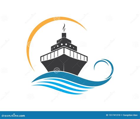Ejemplo Del Icono Del Vector De Logo Template Del Barco De Cruceros