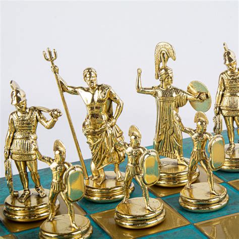 Greek Mythology Chess Set With Goldsilver Chessmen And Bronze Chessbo