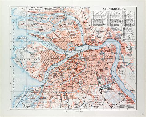 To help you find your way once you get to your destination, the map you print out will have numbers on the various icons that correspond to a list with the most interesting. Map Of St. Petersburg Russia 1899 Drawing by English School