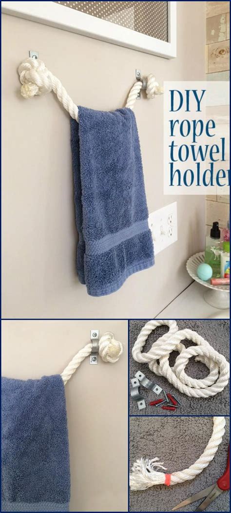 Easy Handmade Rope Towel Holder 50 Diy Bathroom Projects To Remodel