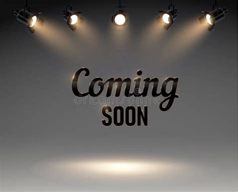 Coming Soon Stage Illuminated With Light Spotlight Stage Realistic