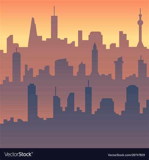 Urban Cityscape Cartoon City Skyline Royalty Free Vector