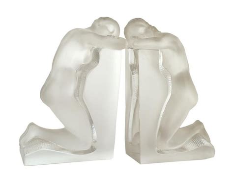 Lalique Crystal Reverie Bookends French Glass