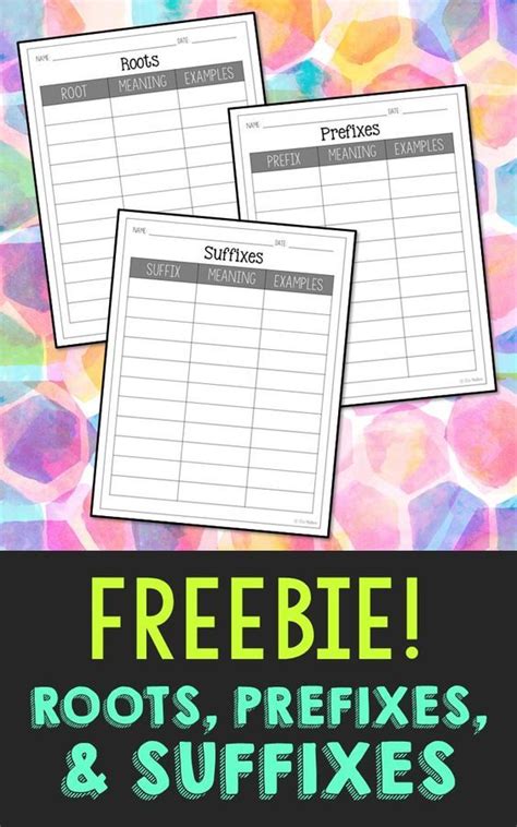This Freebie Is Part Of A Larger Set Of Roots Prefixes And Suffixes Wall Cards Plus