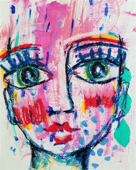 Quirky Art Quirky Face Abstract Portrait Quirky Portrait Acrylic
