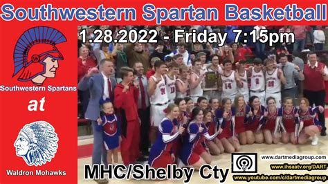 Ihsaa Boys Basketball Southwestern Spartans At Waldron Mohawks Mhc