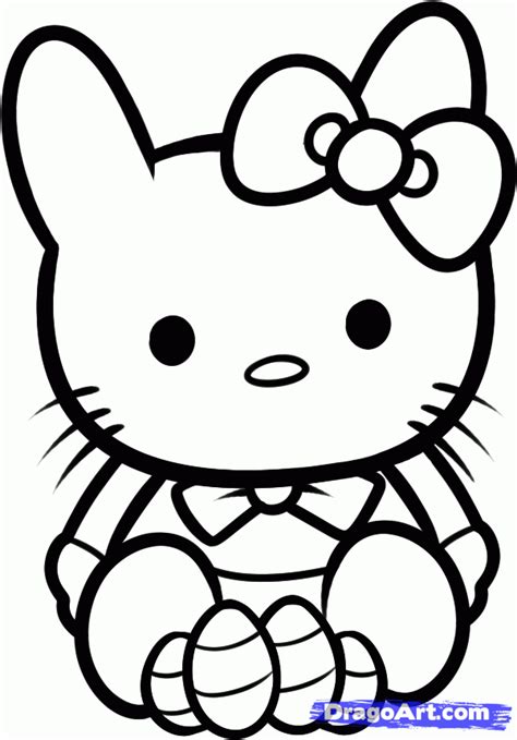 How To Draw Easter Hello Kitty Easter Hello Kitty Step By Step