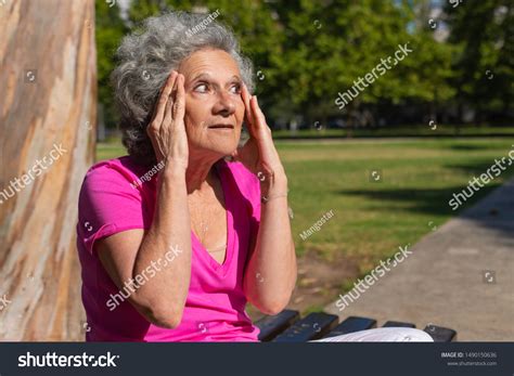 Surprised Excited Old Lady Sitting On Stock Photo 1490150636 Shutterstock