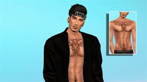 Hieizzysims Sims 4 Tattoos Cc Sims 4 Tattoos Moth Chest Tattoo