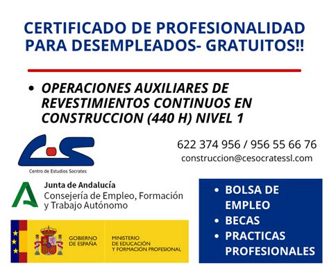 Certificado De Profesionalidad EOCB0109 Operaciones Auxiliares De