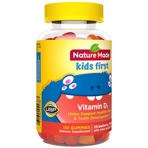 Nature Made Kids First Vitamin D3 Gummies 110 Count For Healthy Bone