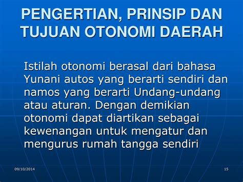 Ppt Arti Dan Terminologi Pemerintahan Daerah Daerah Otonom Serta