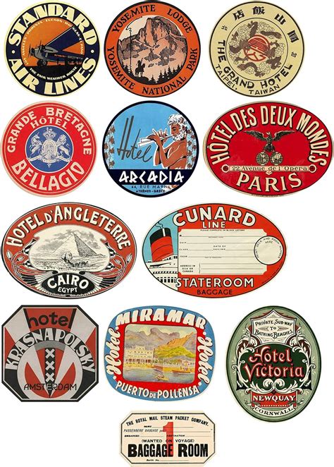Thorpe Signs Vintage Style Travel Luggage Labels Set Of Vinyl