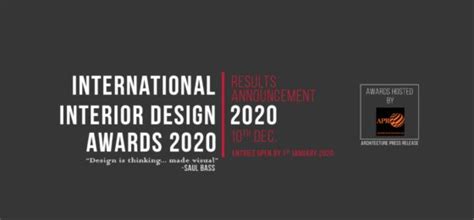 Call For Entry International Interior Design Awards 2020 Aasarchitecture