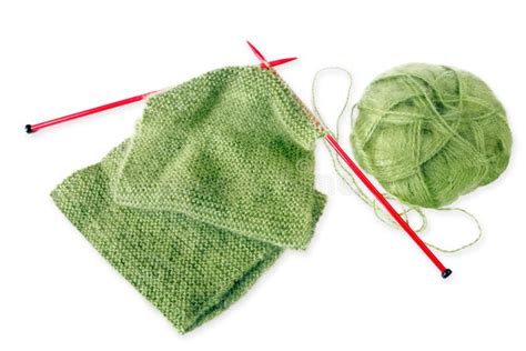 Knitting Stock Image Image Of Home Knitting Wool Green 4144439