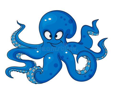 Blue Cartoon Octopus Stock Vector Illustration Of Octopus 72757466