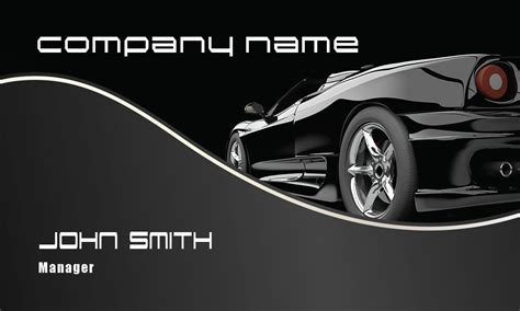 Stylish Black Corvette Automotive Business Card Design 501021