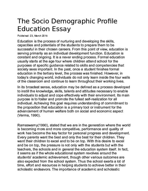 Example Of A Profile Essay Telegraph
