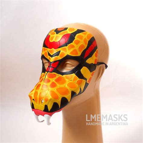 Snake Mask Leather Halloween Costume Serpent Viper Ader Forest Etsy