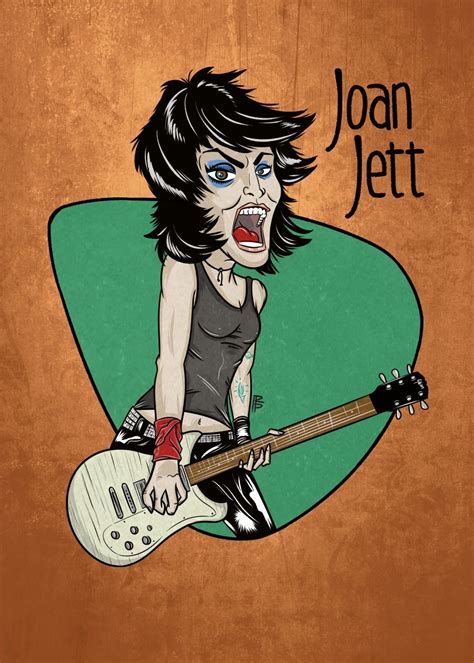 Joan Jett Caricatures Rockstar Musicians Pop Art Joker Artwork