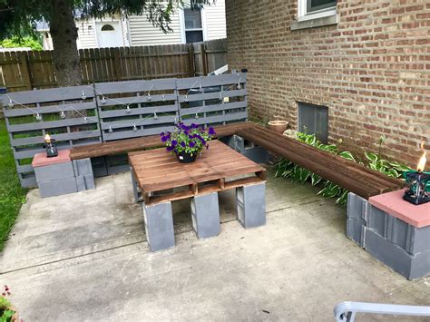 Concrete Block End Tables With Patio Blocks For The Tops Complete This