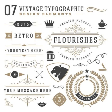 Retro Vintage Typographic Design Elements — Stock Vector © Provectors