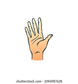 Human Hand Showing Five Fingers Sketch Stock Vector Royalty Free Shutterstock