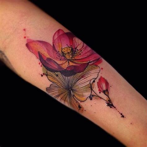35 Lindas Tatuagens Que Simulam Aquarela Pretty Flower Tattoos