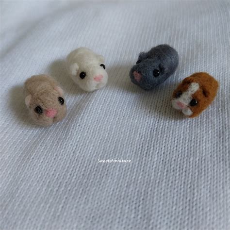 4 Needle Felted Guinea Pig Miniature Fibre Art Nature Ooak Etsy