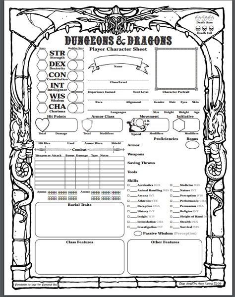 Printable Blank Dnd Character Sheet Printable World Holiday