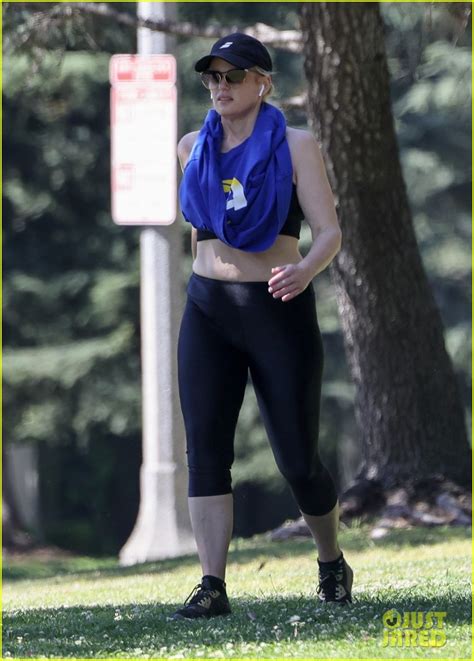 Full Sized Photo Of Rebel Wilson Bares Midriff In Workout Gear 34