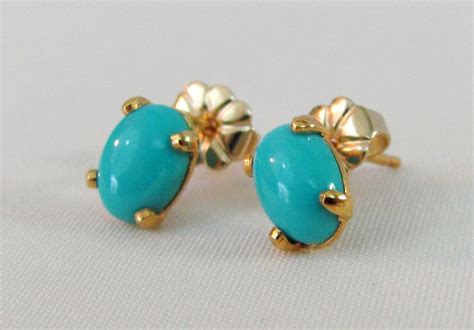 Sleeping Beauty Turquoise K Gold Filled Earrings X