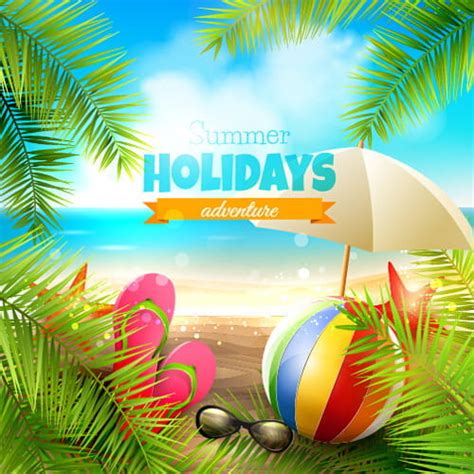 Happy Summer Holiday Background Vectors Eps Uidownload