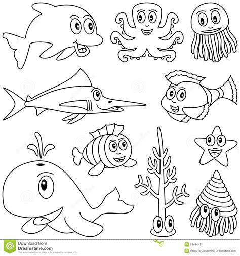 Sea turtles live in warm the equatorial and tropical marine waters. Coloring Marine Animals 1 Stock Photography - Image: 9248442
